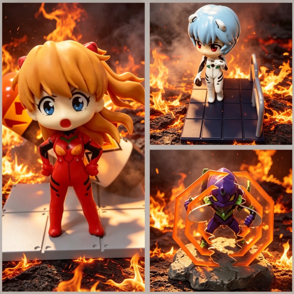 Model Kit Aoshima - 6cm 3'lü Set Anime Yeni Yüzyıl