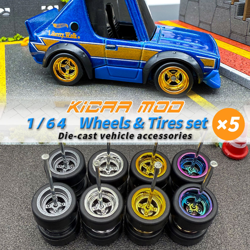 Model Kit Car - 1/64 Model Çıkarılabilir Tekerlekler Kauçuk Kaygan