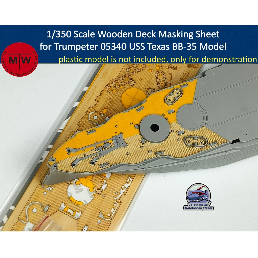 Model Kit Uss Iowa - 1/350 Ölçekli Ahşap Güverte Maskeleme Levhası