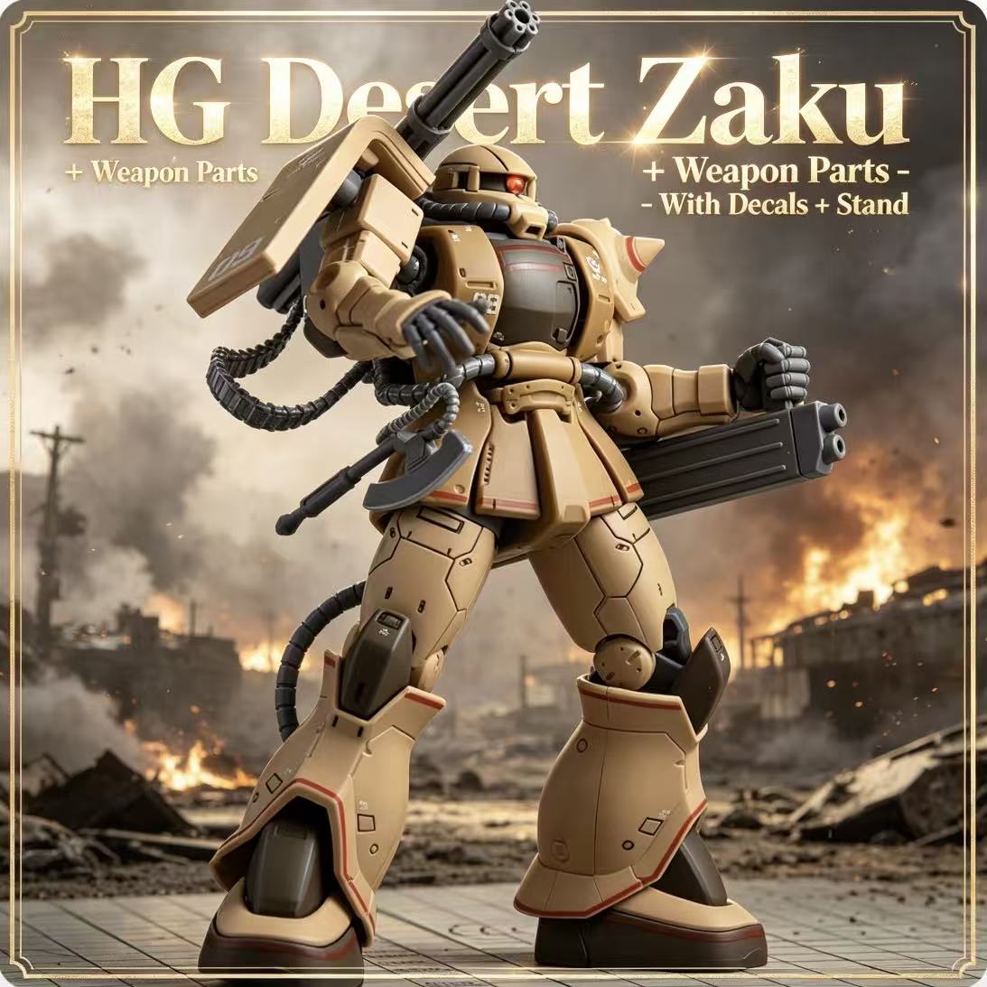 Model Kit Escaflowne - 019HG Çöl Rengi Zaku Montaj Model