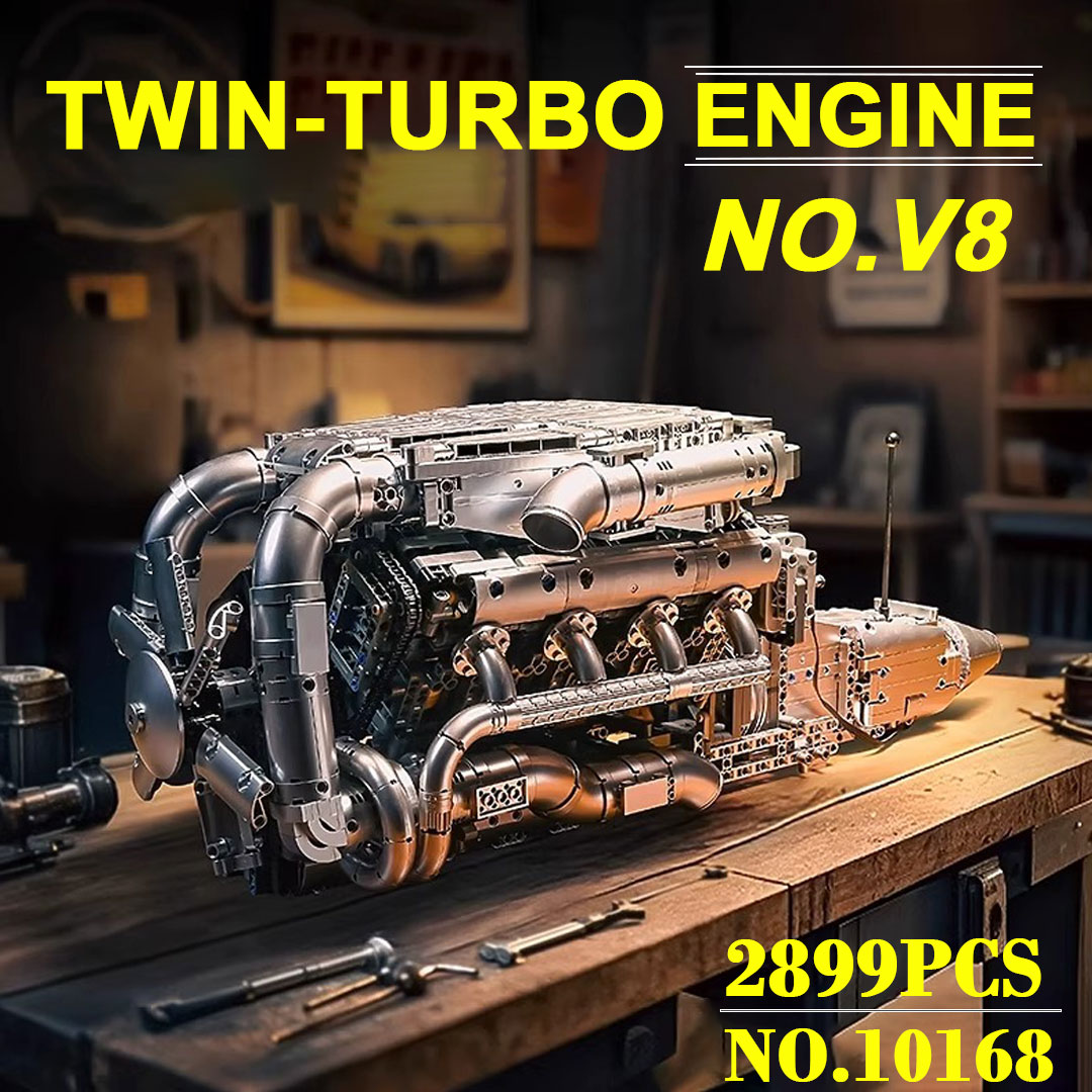 Mould King 10168 V8 Çift Turbo - Model Kit Engine V8 incelemesi ve fiyatı